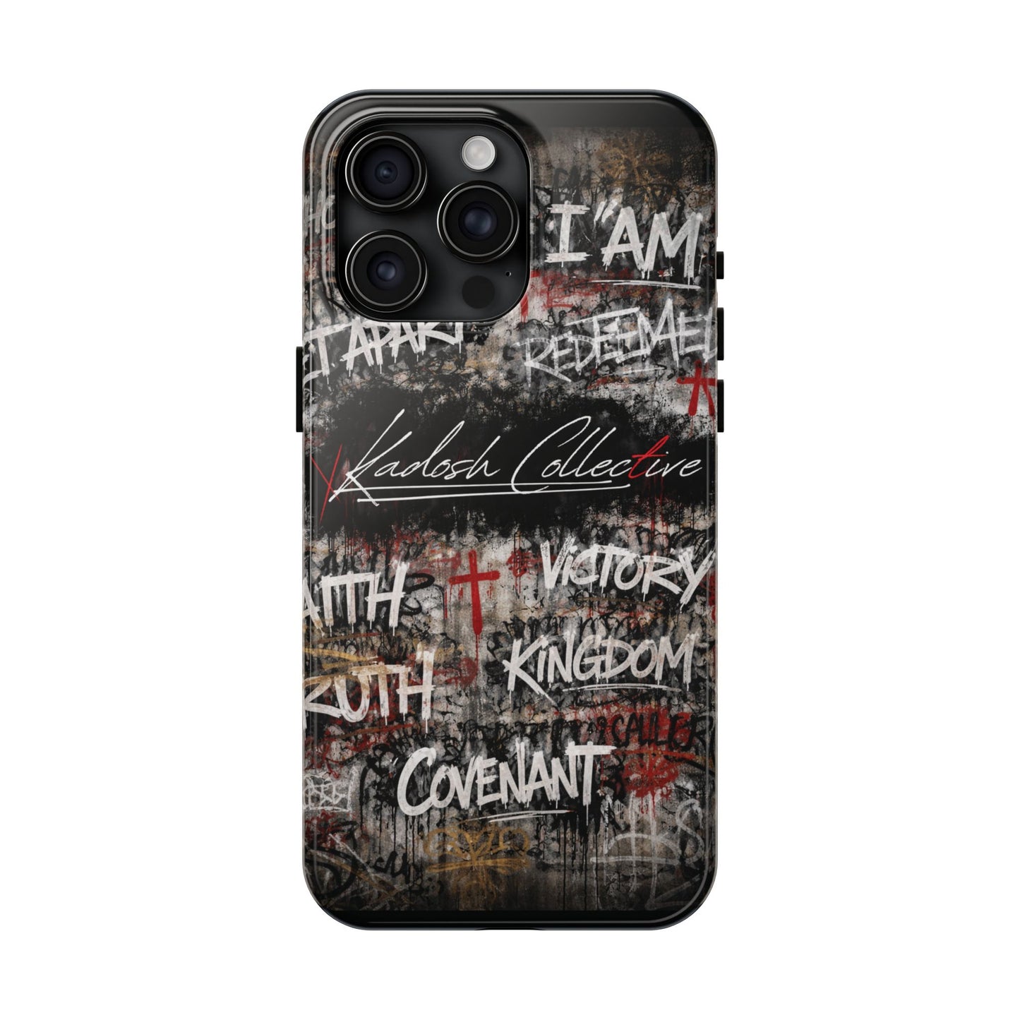 Kadosh Collective Faith Graffiti Phone Case | Christian Words Cross, Covenant, Kingdom, Victory