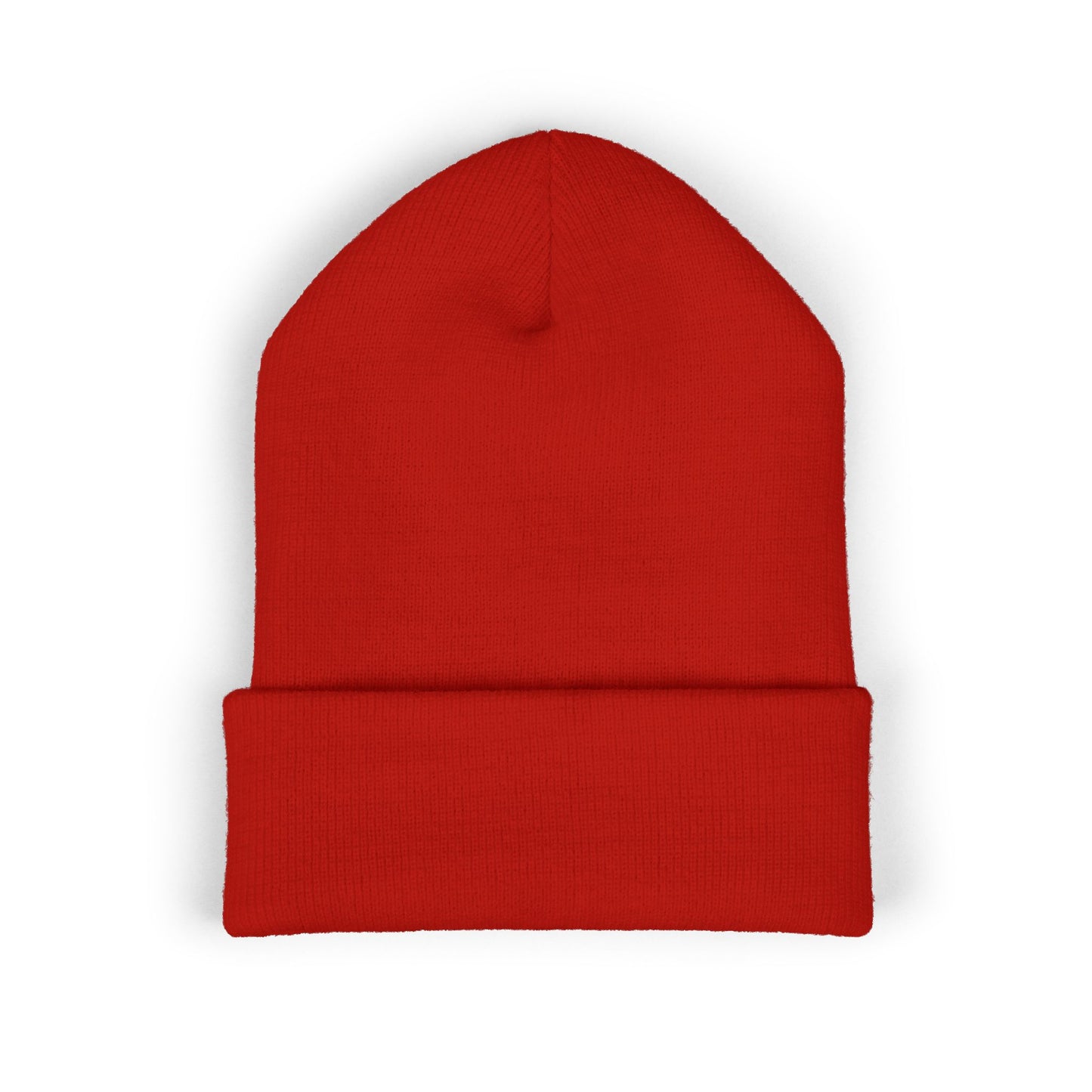 Embroidered Cuffed Beanie — Yellow Signature Script Knit Hat