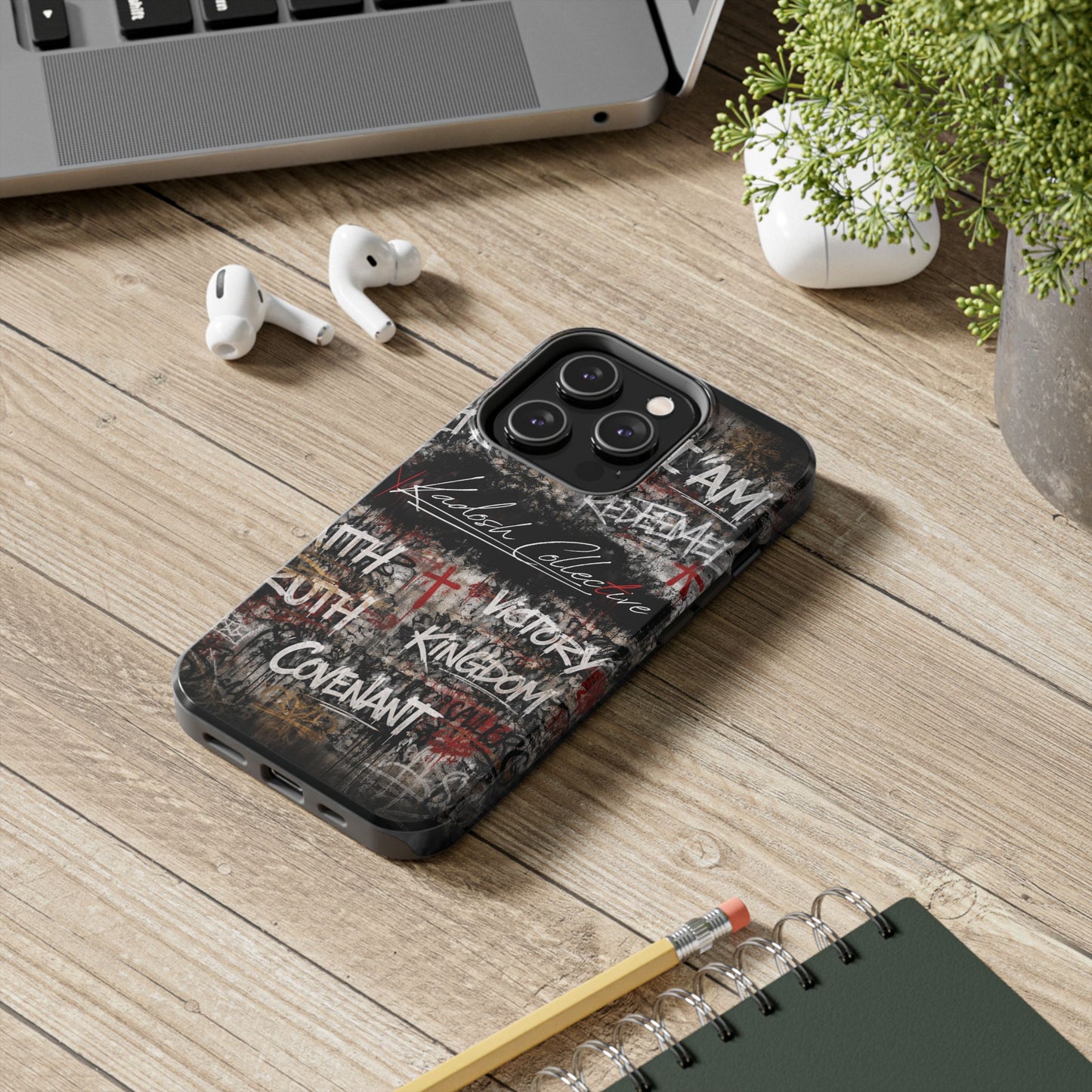 Kadosh Collective Faith Graffiti Phone Case | Christian Words Cross, Covenant, Kingdom, Victory