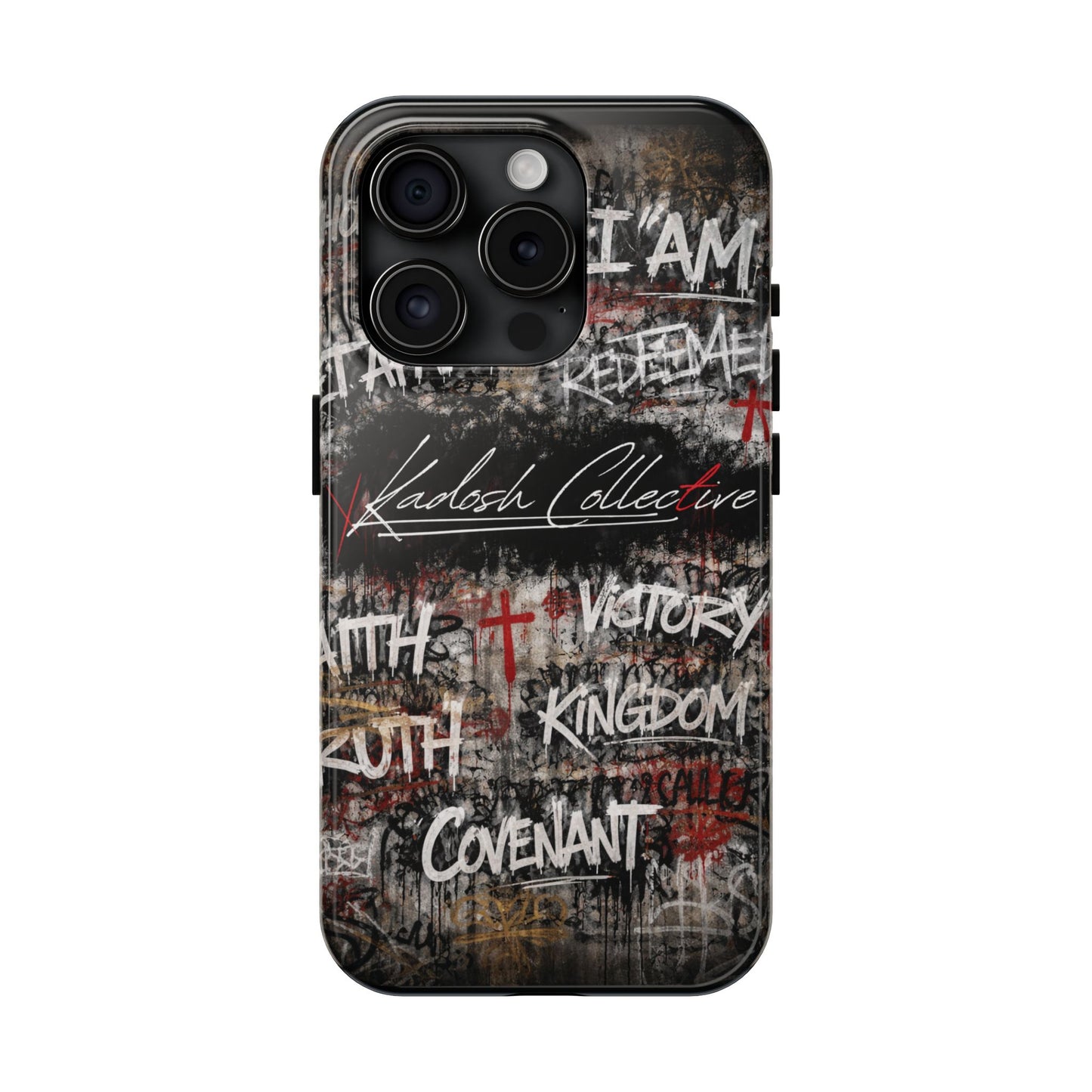Kadosh Collective Faith Graffiti Phone Case | Christian Words Cross, Covenant, Kingdom, Victory