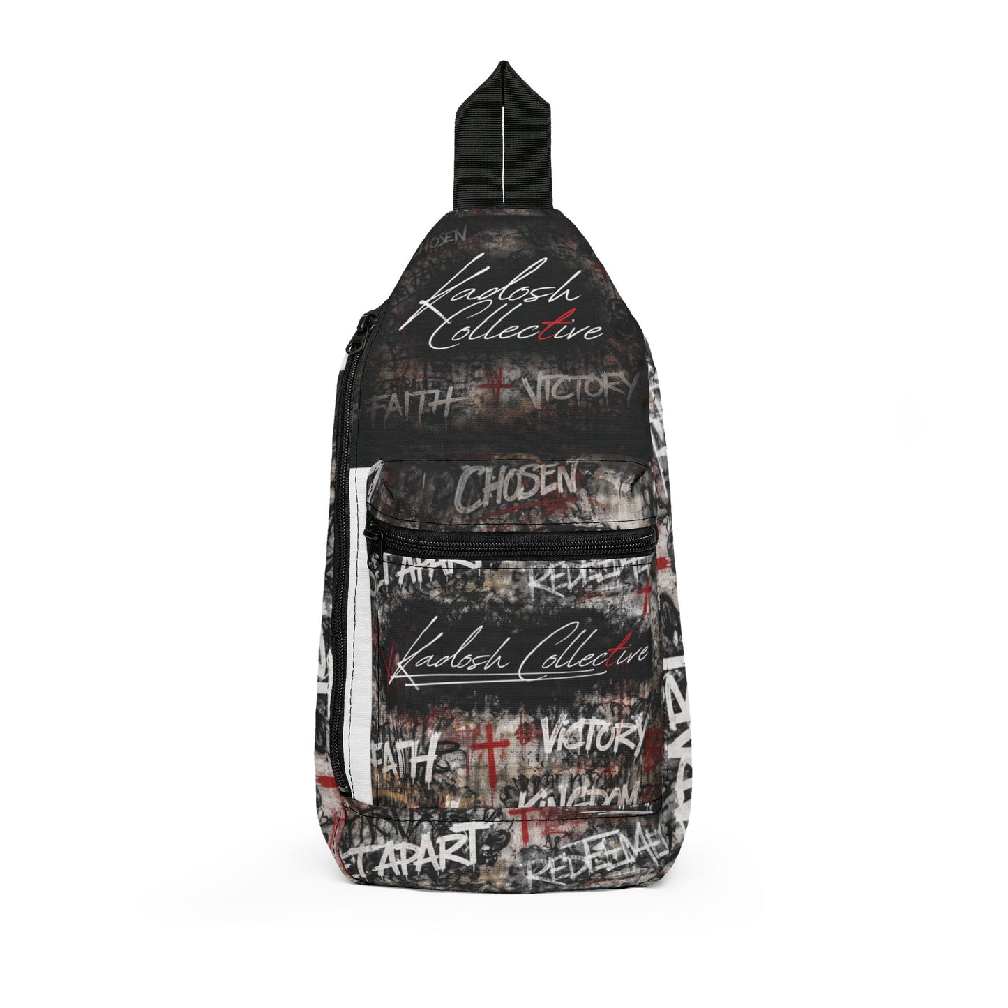 Kadosh Collective Graffiti Faith Sling Bag — Urban Cross & 'Chosen' Shoulder Pack
