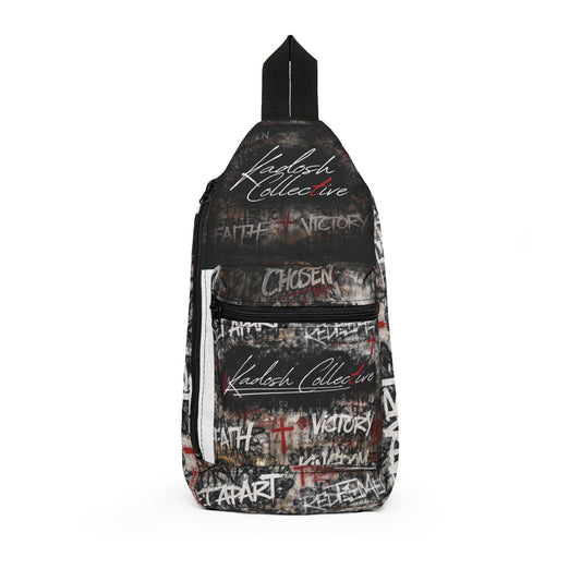 Kadosh Collective Graffiti Faith Sling Bag — Urban Cross & 'Chosen' Shoulder Pack