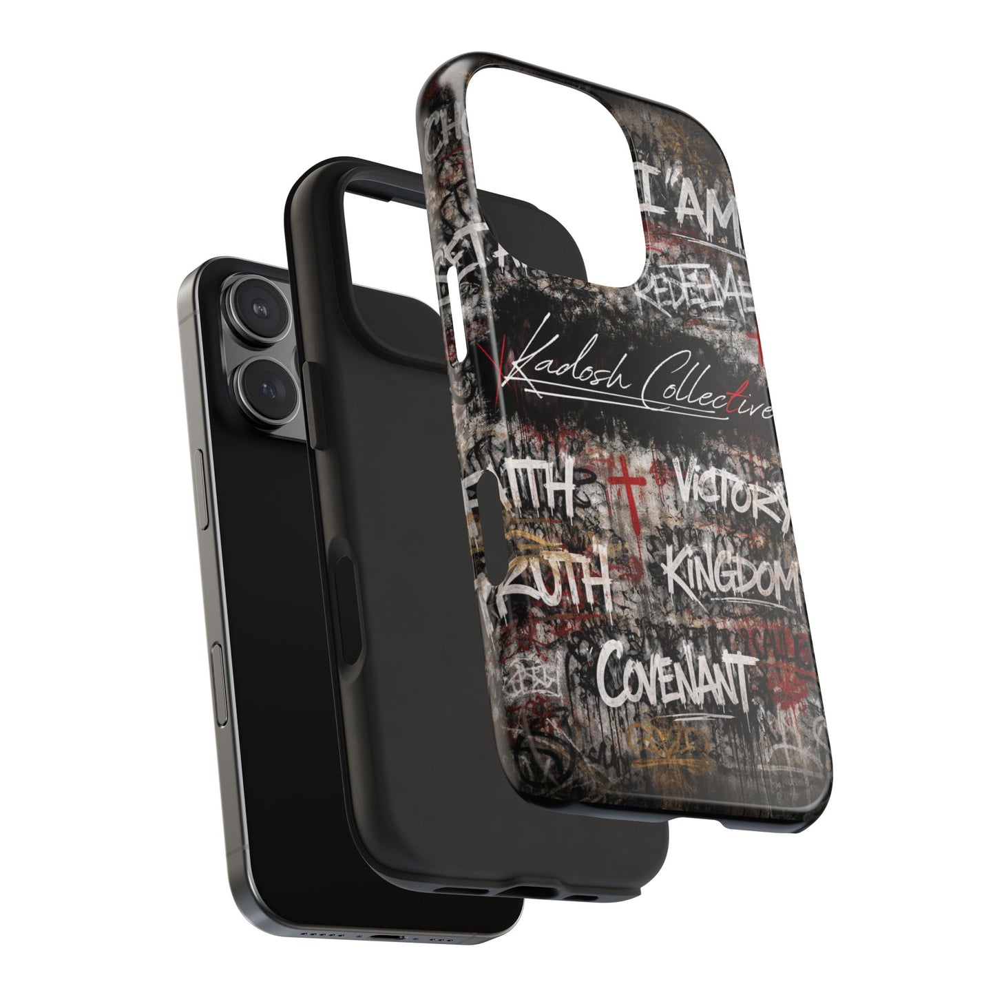 Kadosh Collective Faith Graffiti Phone Case | Christian Words Cross, Covenant, Kingdom, Victory