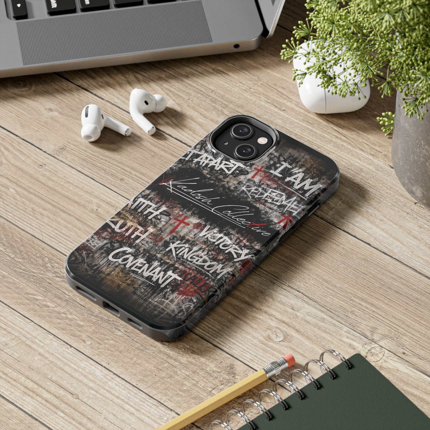 Kadosh Collective Faith Graffiti Phone Case | Christian Words Cross, Covenant, Kingdom, Victory