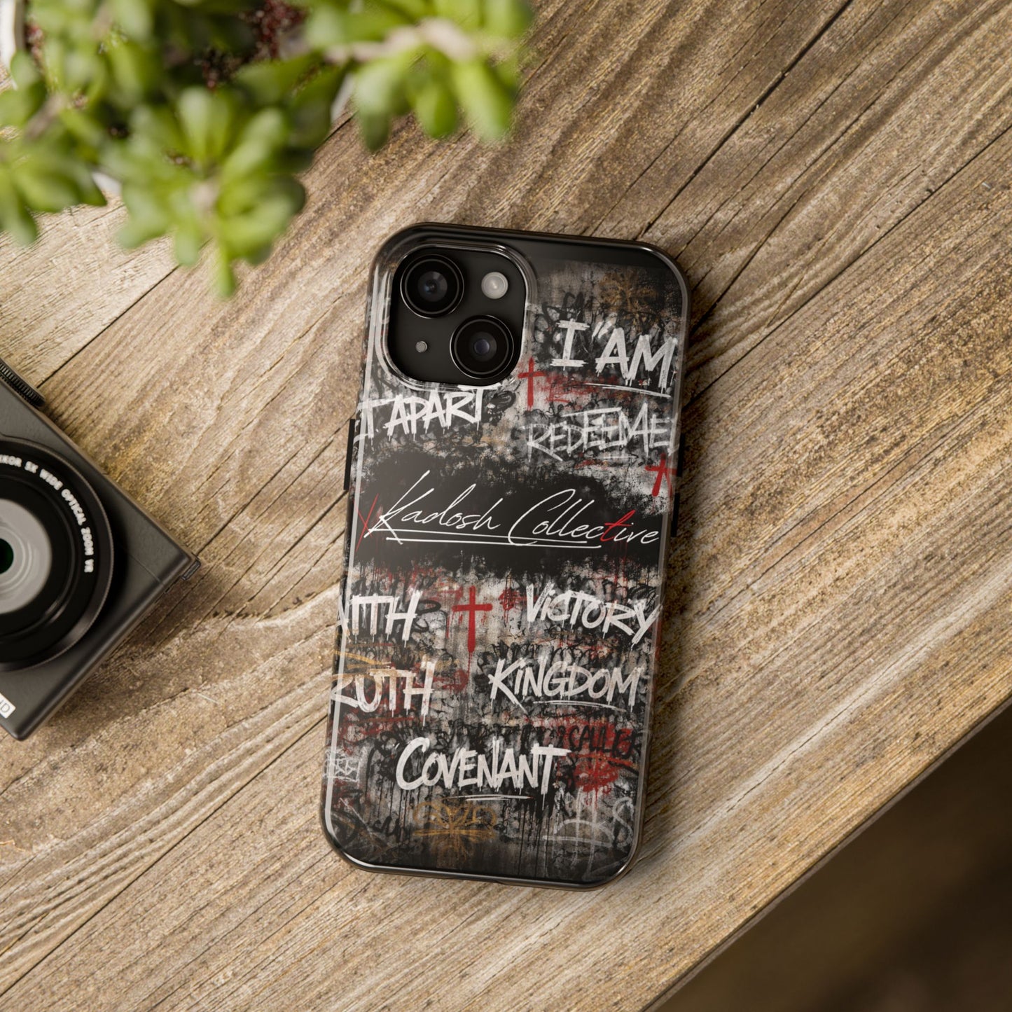 Kadosh Collective Faith Graffiti Phone Case | Christian Words Cross, Covenant, Kingdom, Victory