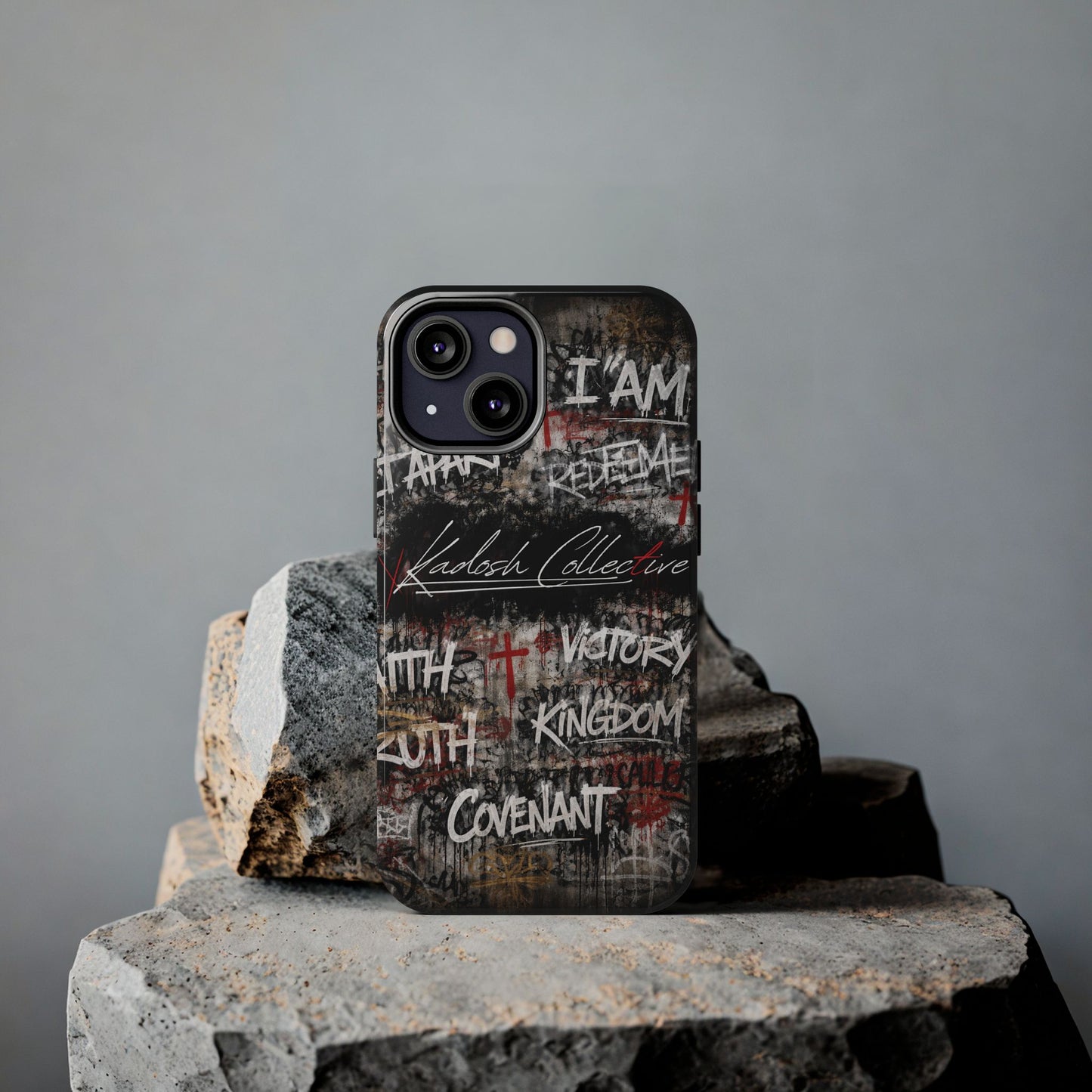 Kadosh Collective Faith Graffiti Phone Case | Christian Words Cross, Covenant, Kingdom, Victory