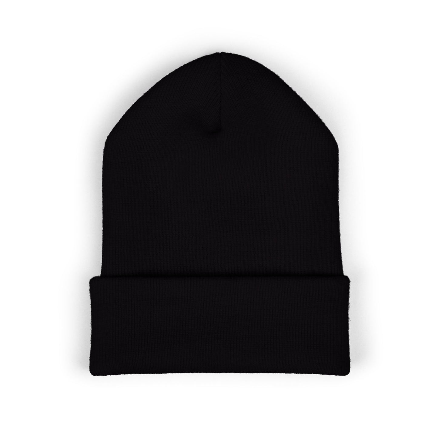 Embroidered Cuffed Beanie — Yellow Signature Script Knit Hat