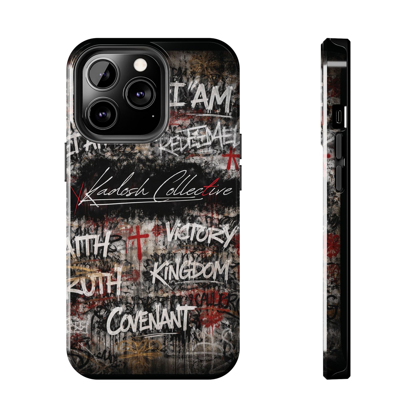 Kadosh Collective Faith Graffiti Phone Case | Christian Words Cross, Covenant, Kingdom, Victory