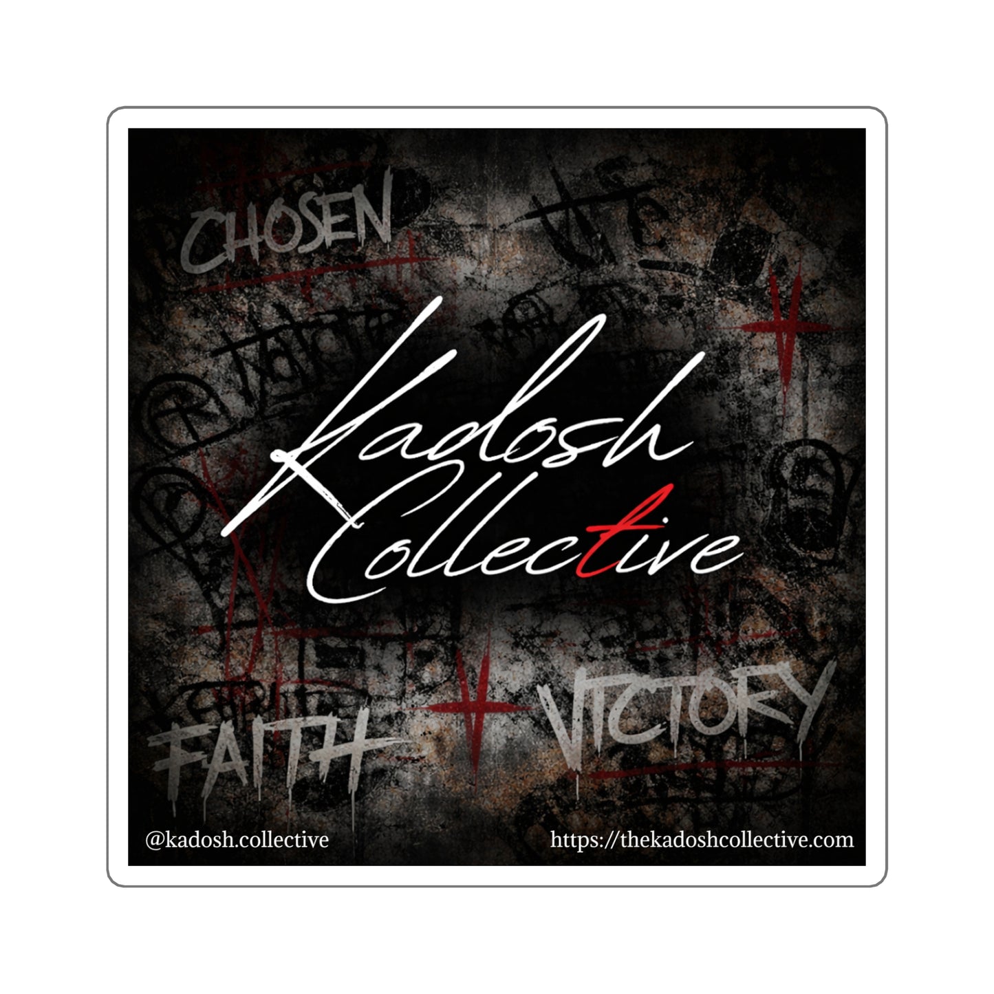Kadosh Collective Square Sticker – Faith • Victory Street Art Logo