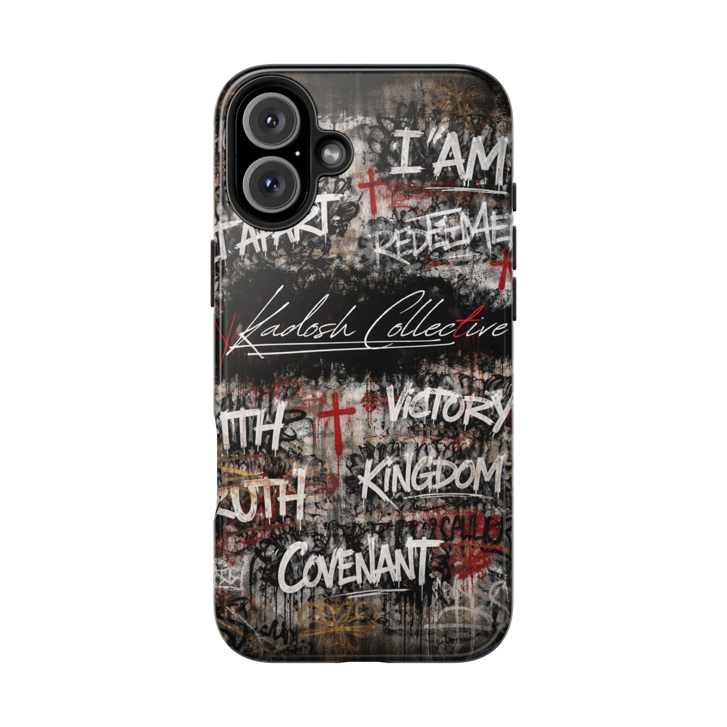 Kadosh Collective Faith Graffiti Phone Case | Christian Words Cross, Covenant, Kingdom, Victory