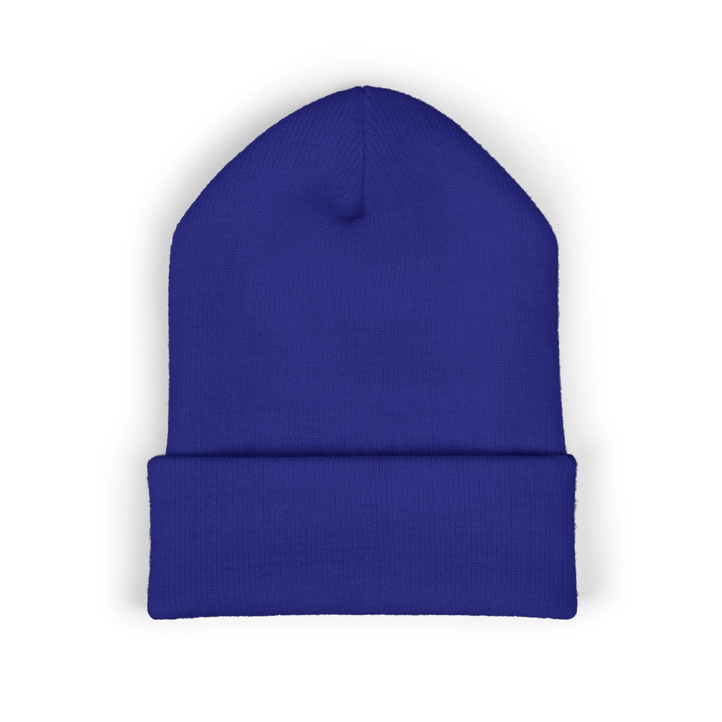 Embroidered Cuffed Beanie — Yellow Signature Script Knit Hat