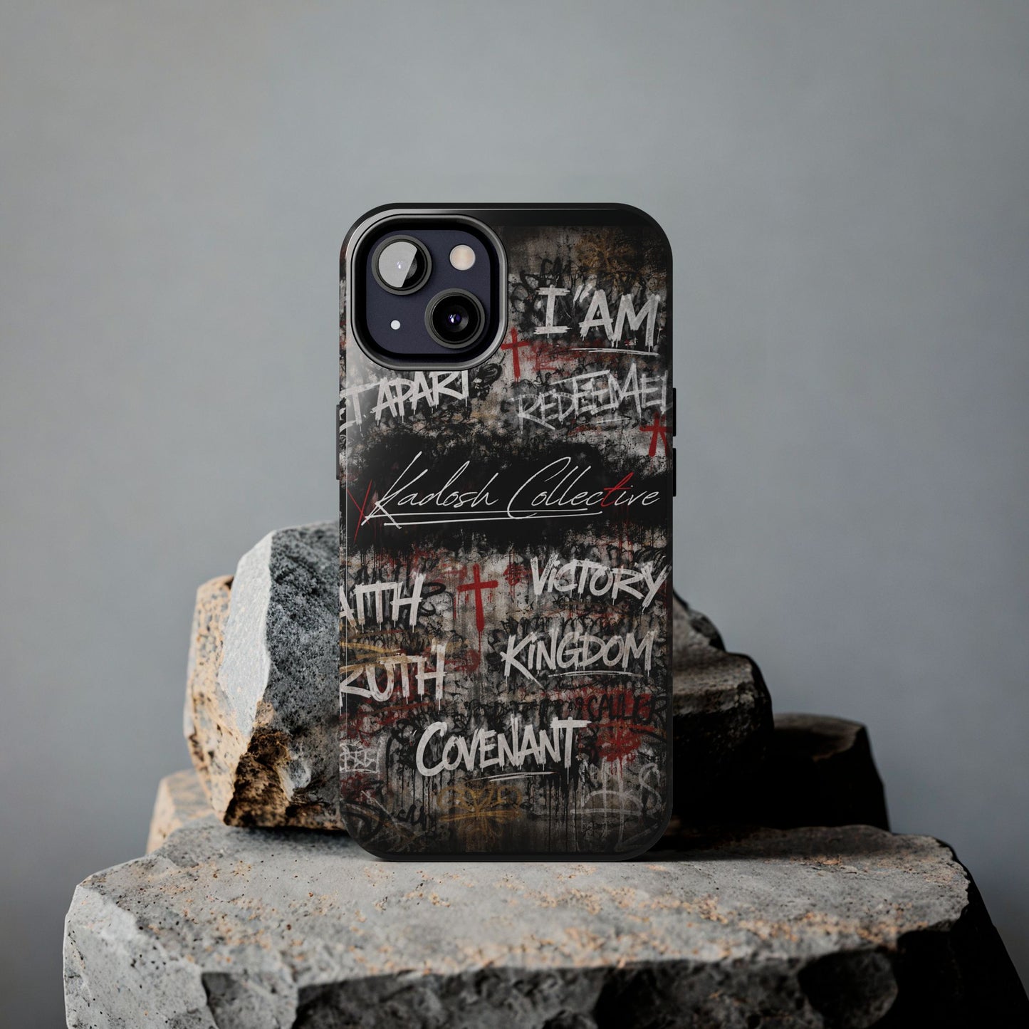 Kadosh Collective Faith Graffiti Phone Case | Christian Words Cross, Covenant, Kingdom, Victory