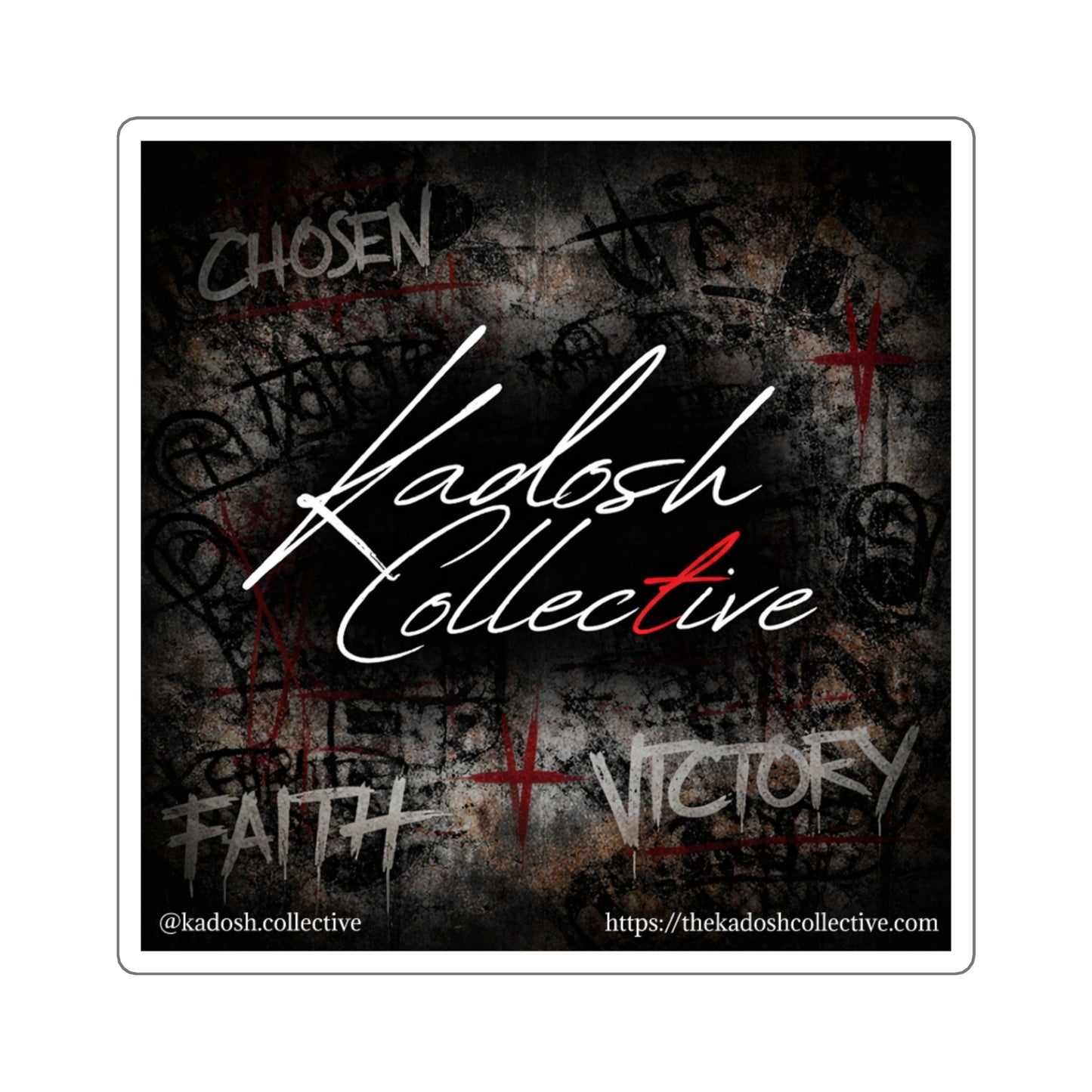 Kadosh Collective Square Sticker – Faith • Victory Street Art Logo