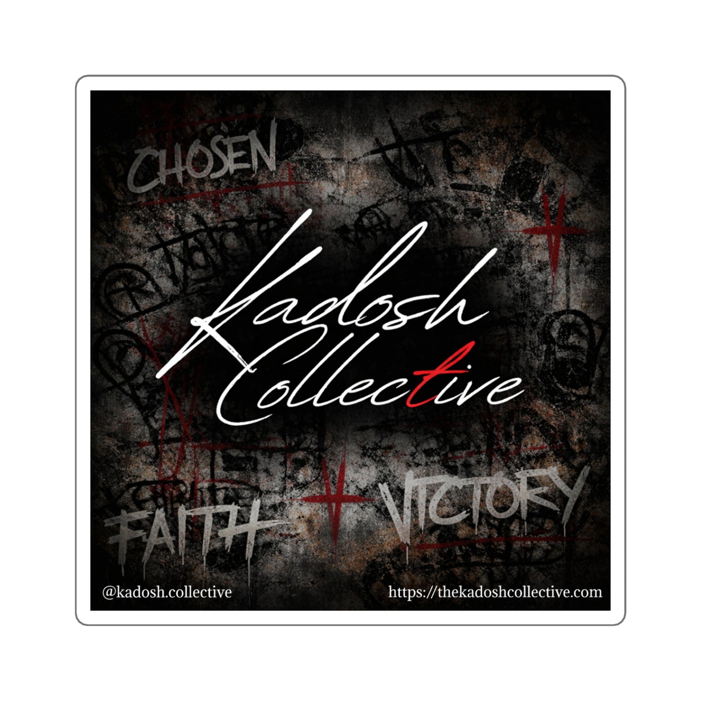Kadosh Collective Square Sticker – Faith • Victory Street Art Logo