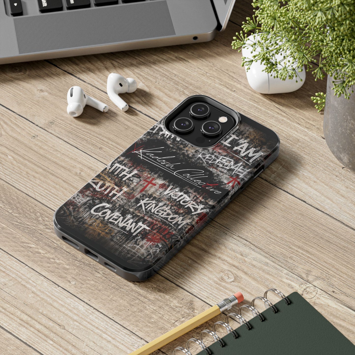 Kadosh Collective Faith Graffiti Phone Case | Christian Words Cross, Covenant, Kingdom, Victory