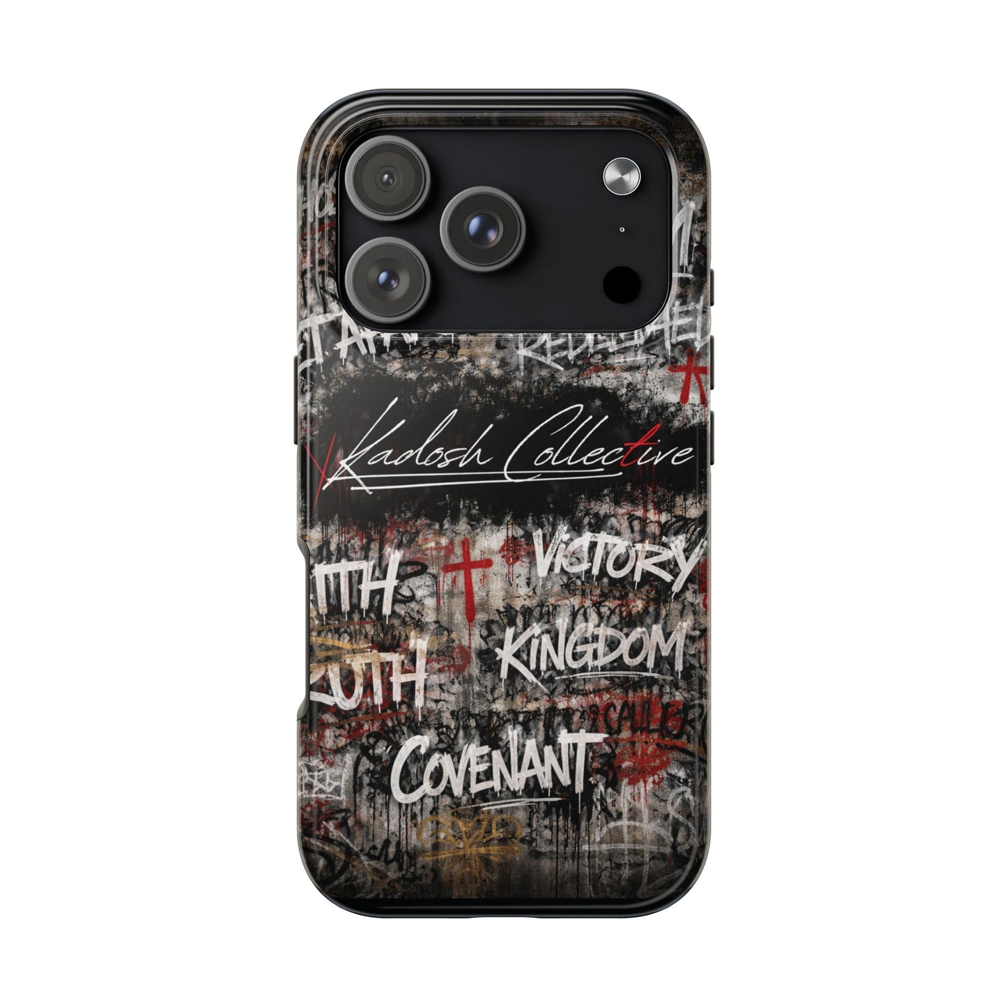 Kadosh Collective Faith Graffiti Phone Case | Christian Words Cross, Covenant, Kingdom, Victory