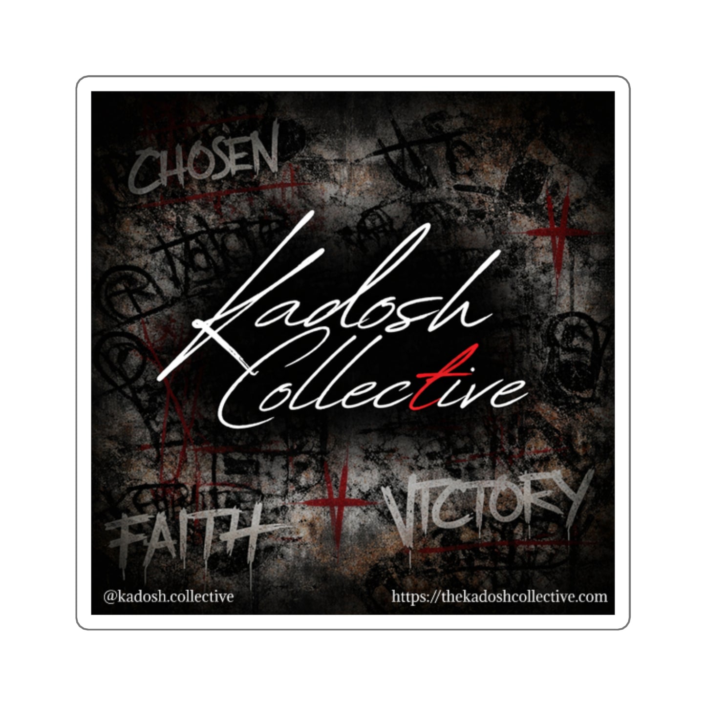 Kadosh Collective Square Sticker – Faith • Victory Street Art Logo