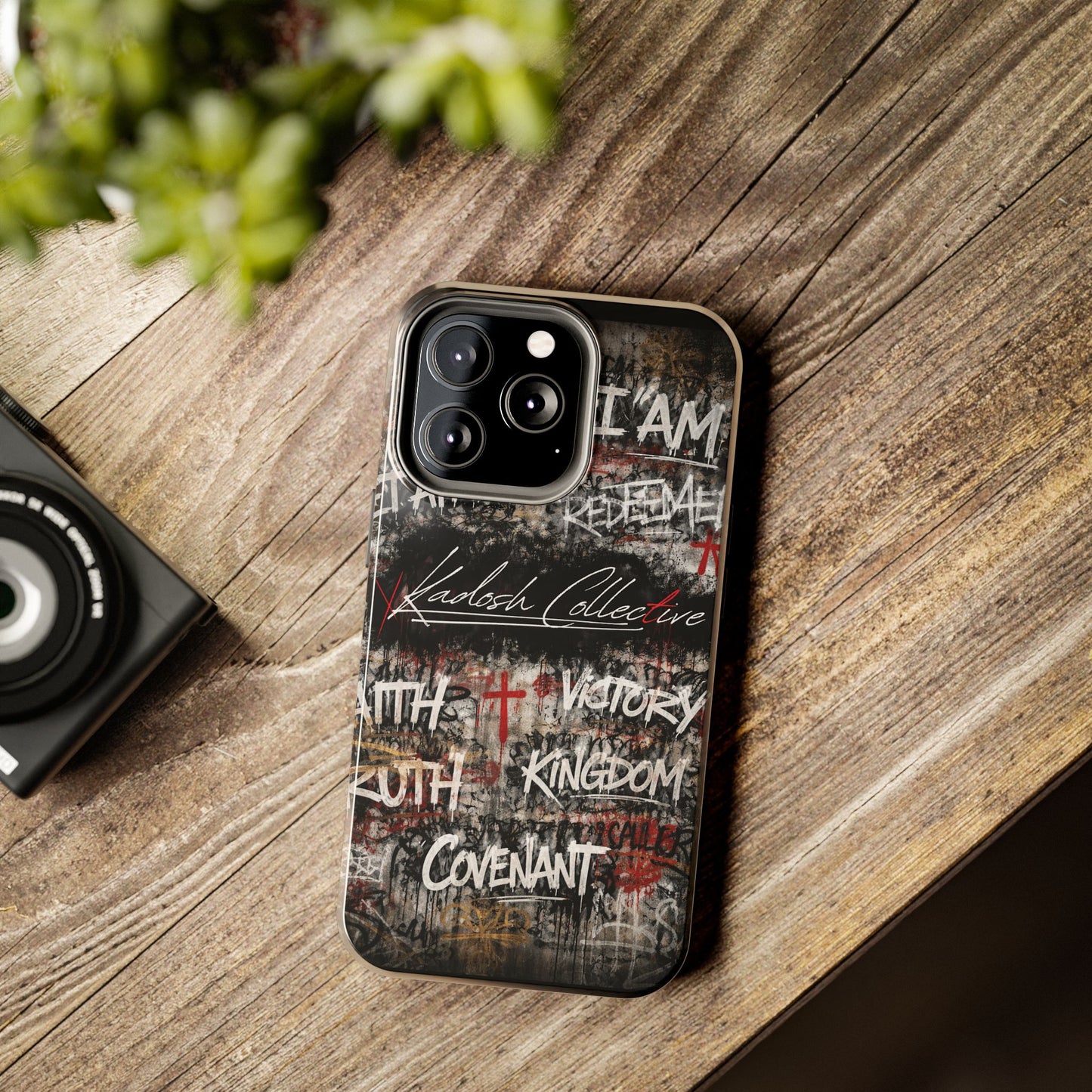 Kadosh Collective Faith Graffiti Phone Case | Christian Words Cross, Covenant, Kingdom, Victory
