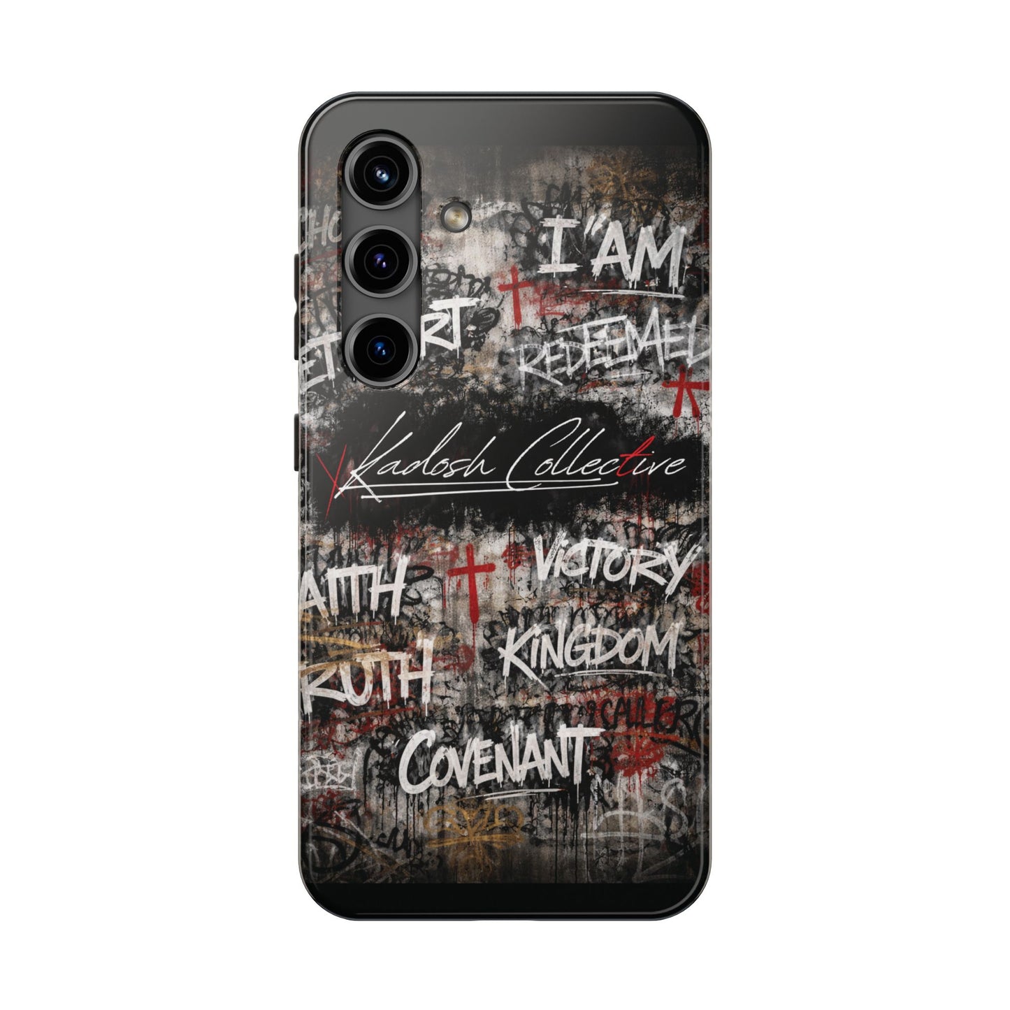 Kadosh Collective Faith Graffiti Phone Case | Christian Words Cross, Covenant, Kingdom, Victory