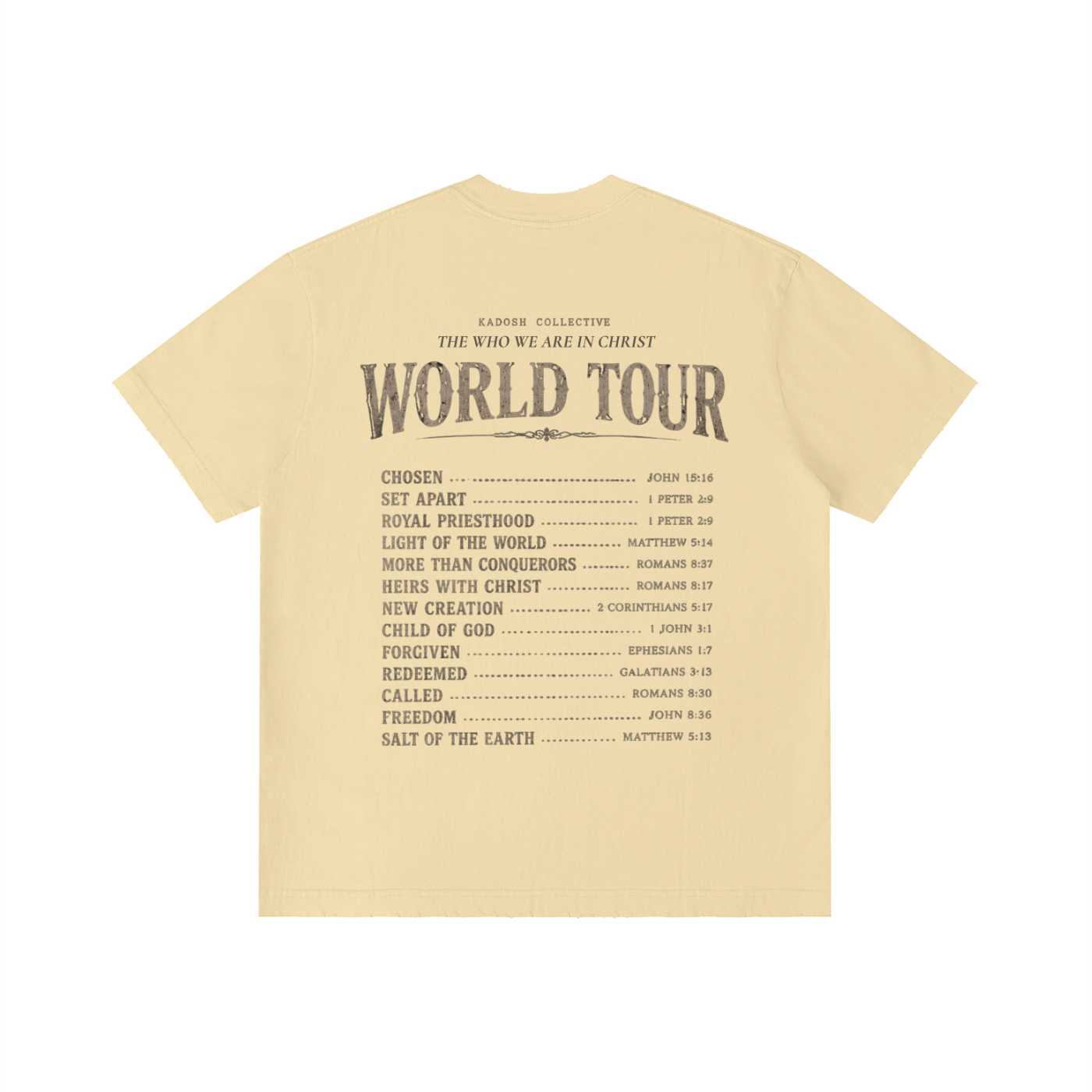 Kadosh Collective World Tour Unisex Vintage Wash Distressed T-Shirt