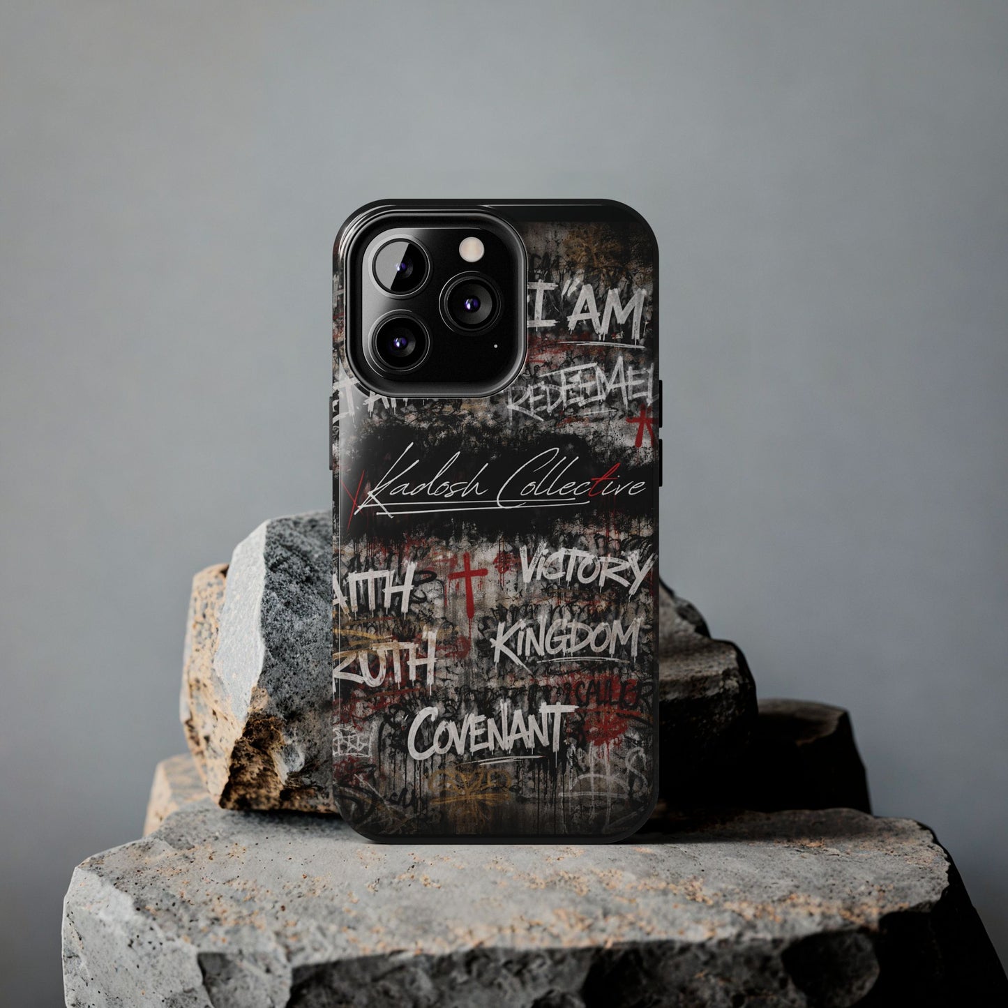 Kadosh Collective Faith Graffiti Phone Case | Christian Words Cross, Covenant, Kingdom, Victory