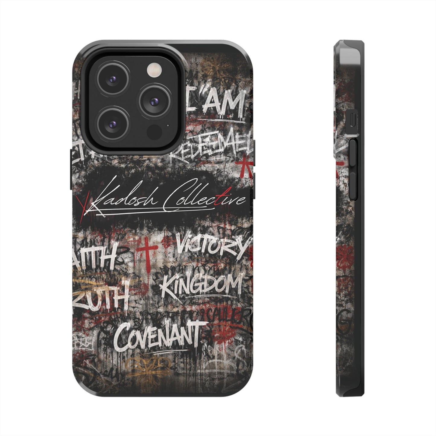 Kadosh Collective Faith Graffiti Phone Case | Christian Words Cross, Covenant, Kingdom, Victory