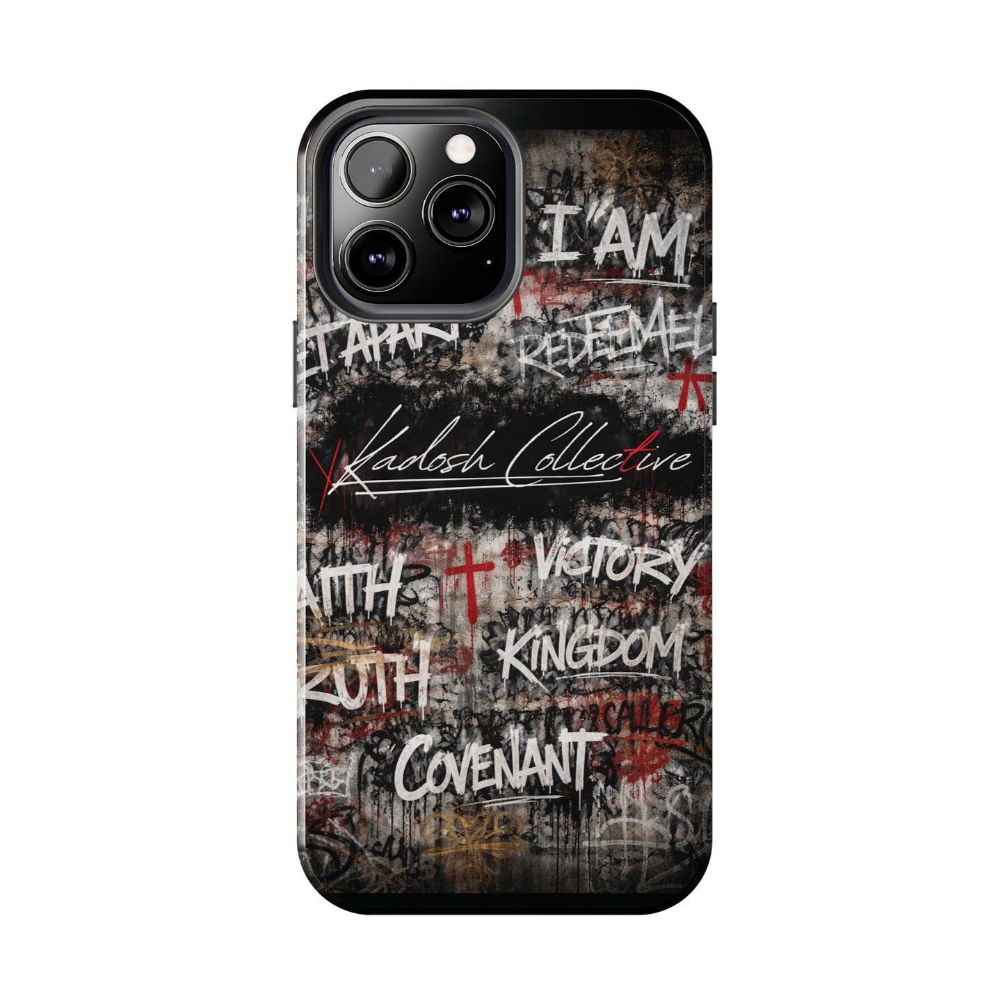 Kadosh Collective Faith Graffiti Phone Case | Christian Words Cross, Covenant, Kingdom, Victory