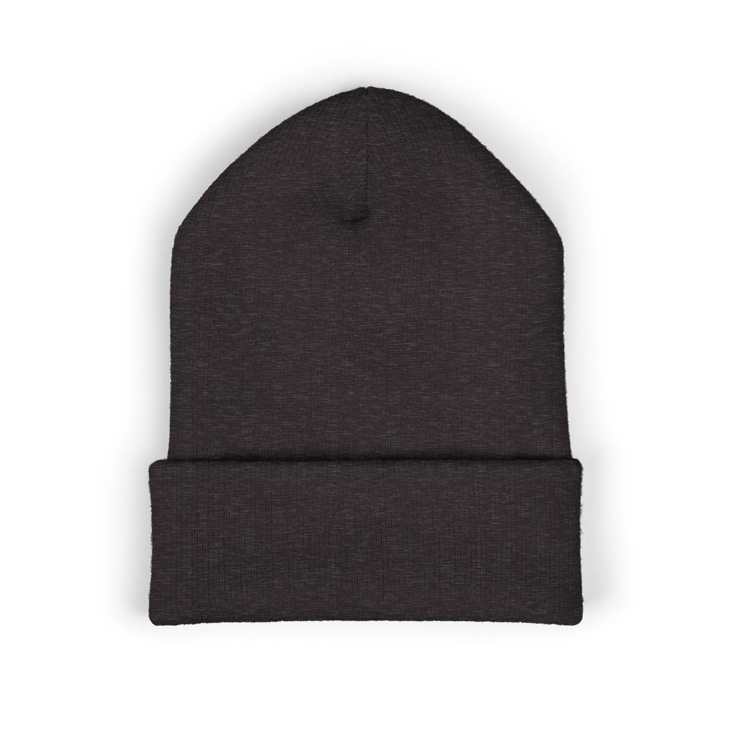 Embroidered Cuffed Beanie — Yellow Signature Script Knit Hat