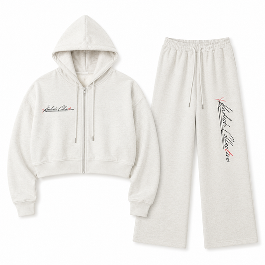 "Kadosh Collective" Essential Cropped Hoodie Set - Light Colors