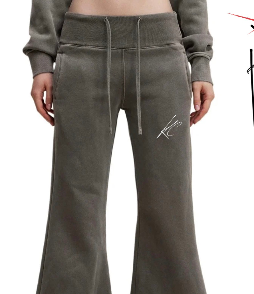 KC Vintage Washed Flared Fleece Pants
