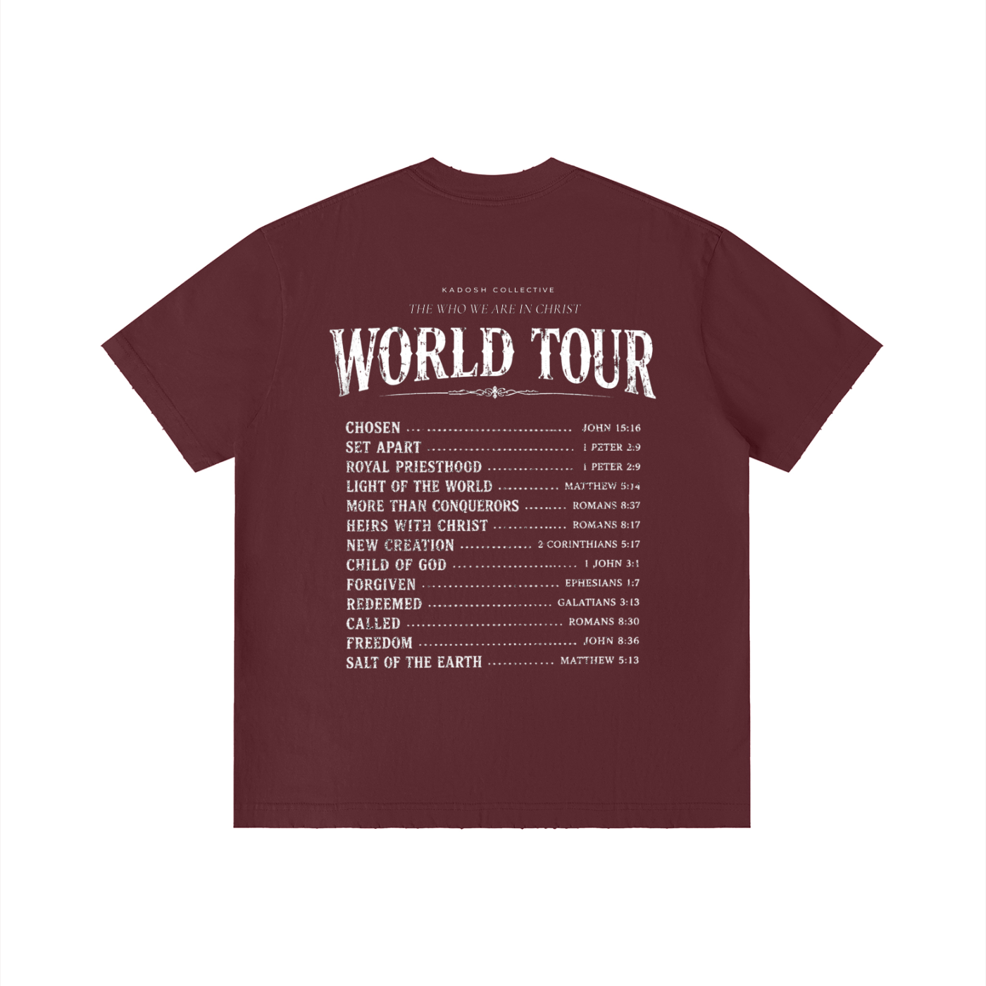 Kadosh Collective World Tour Unisex Vintage Wash Distressed T-Shirt